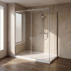 [BETASP1780] White Rectangular Stone Slip Resistant Shower Tray - Available in Multiple Sizes - Lifestyle 3