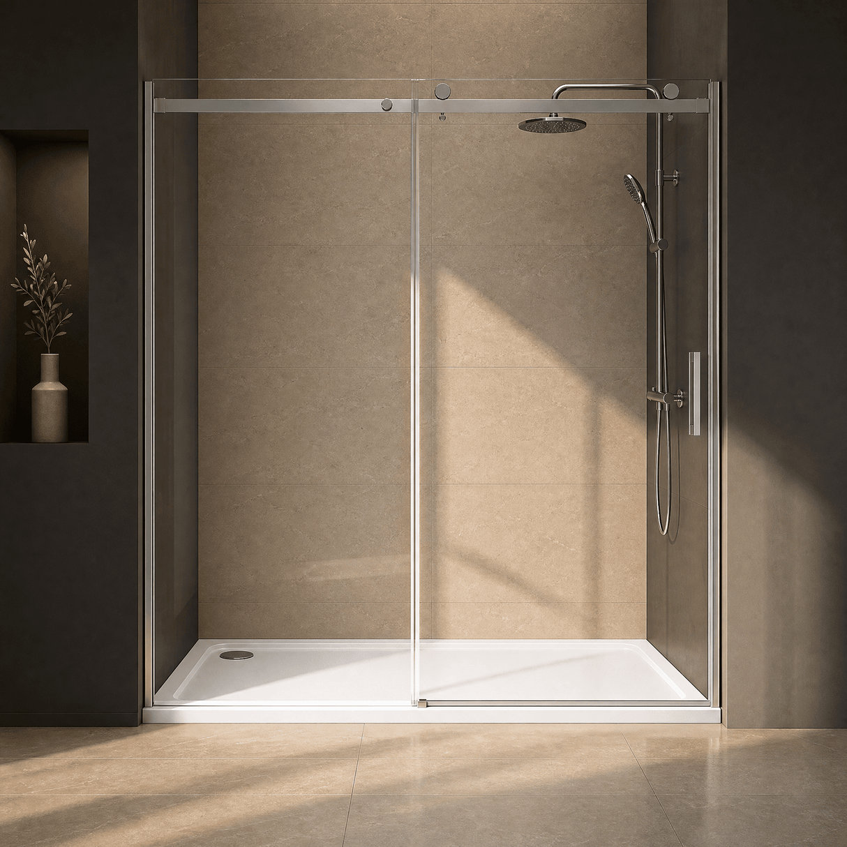 [BETASP1780] White Rectangular Stone Slip Resistant Shower Tray - Available in Multiple Sizes - Silo