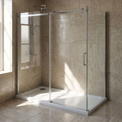 [BETASP1880] White Rectangular Stone Slip Resistant Shower Tray - Available in Multiple Sizes - Lifestyle 2