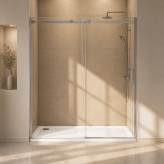 [BETASP1880] White Rectangular Stone Slip Resistant Shower Tray - Available in Multiple Sizes - Silo