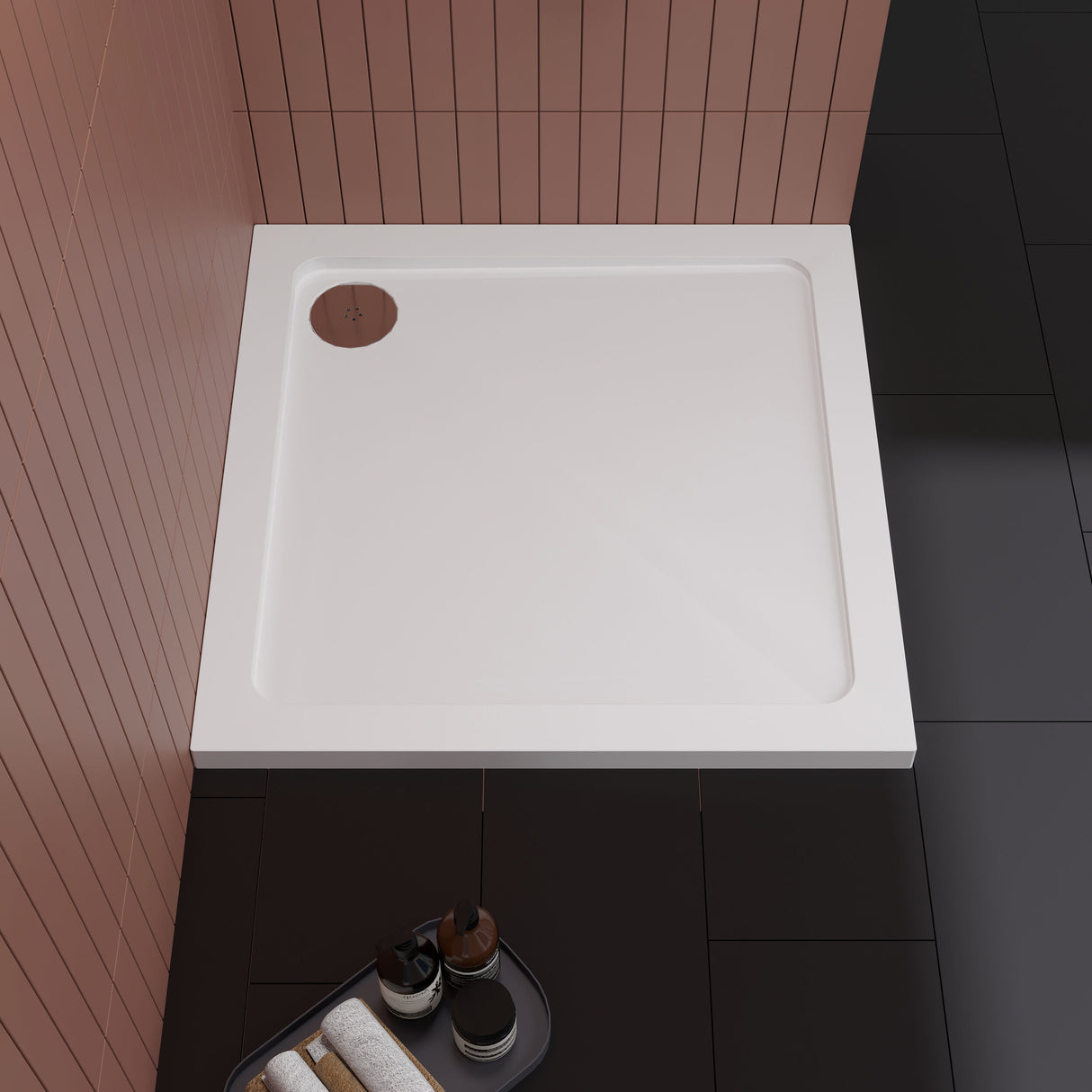 [BETR006] Balterley Shower Tray Modern Square, 40mm Profile - Choice of Size and Colour - Lifestyle 2