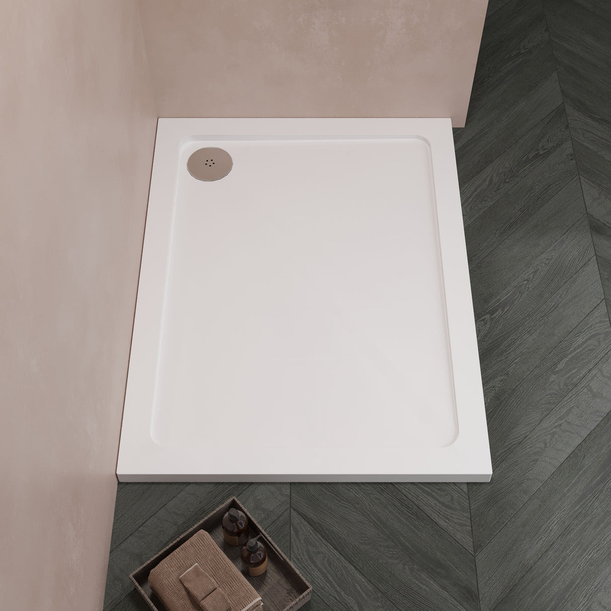 [BETR007] Balterley Shower Tray Modern Rectangular 40mm Profile Slimline, White or Grey - Multiple Sizes Available - Lifestyle 2