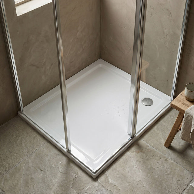 [BETR008] Balterley Shower Tray Modern Rectangular 40mm Profile Slimline, White or Grey - Multiple Sizes Available - Silo