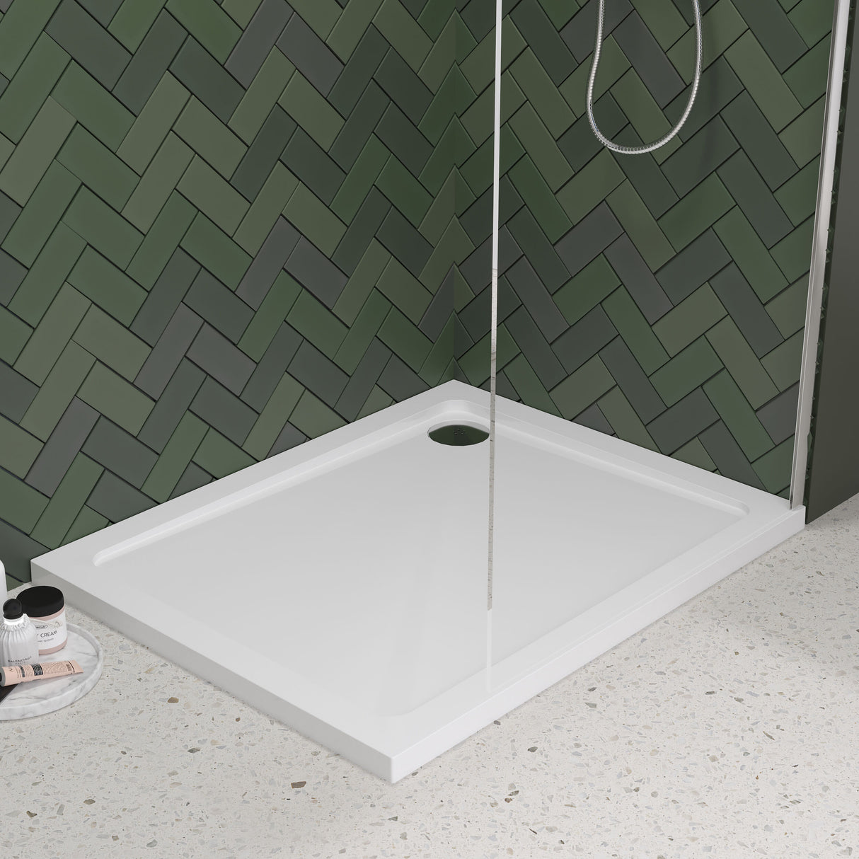 [BETR013] Balterley Shower Tray Modern Rectangular 40mm Profile Slimline, White or Grey - Multiple Sizes Available - Lifestyle 1