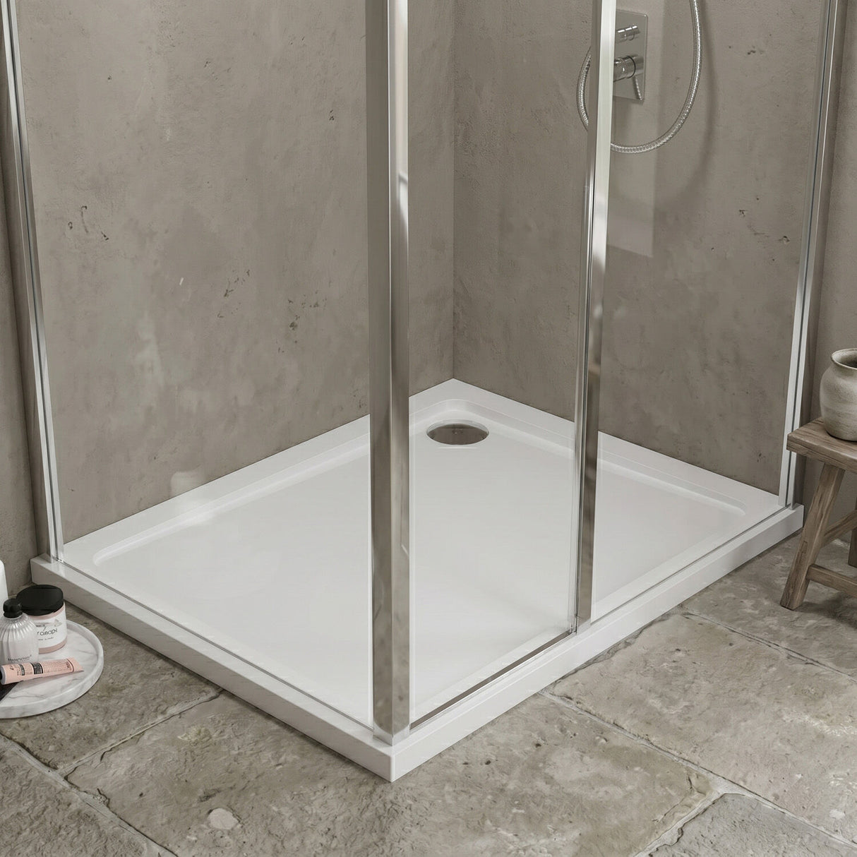 [BETR013] Balterley Shower Tray Modern Rectangular 40mm Profile Slimline, White or Grey - Multiple Sizes Available - Silo