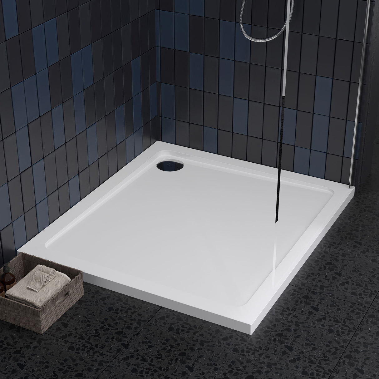 [BETR014] Balterley Shower Tray Modern Rectangular 40mm Profile Slimline, White or Grey - Multiple Sizes Available - Lifestyle 1