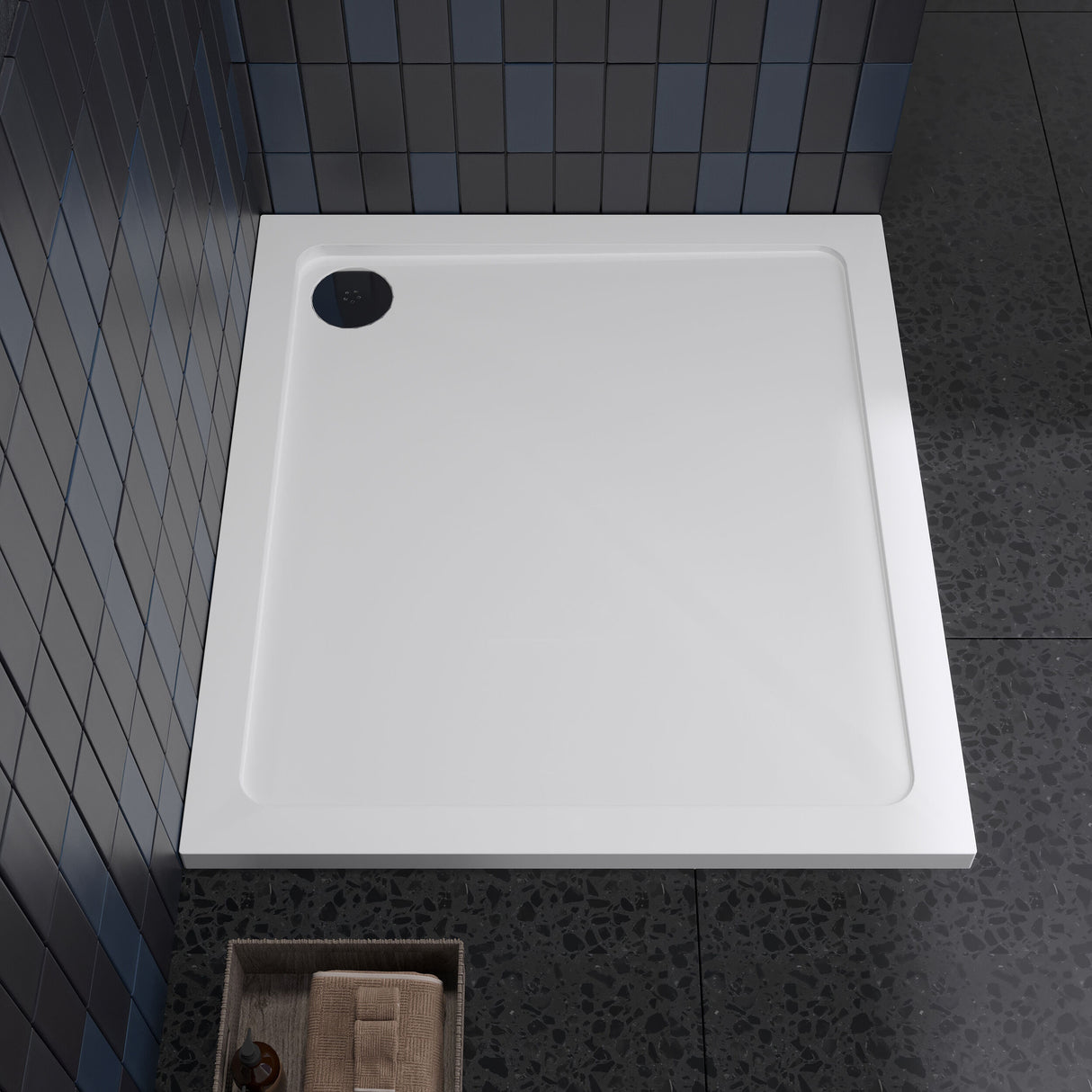 [BETR014] Balterley Shower Tray Modern Rectangular 40mm Profile Slimline, White or Grey - Multiple Sizes Available - Lifestyle 2