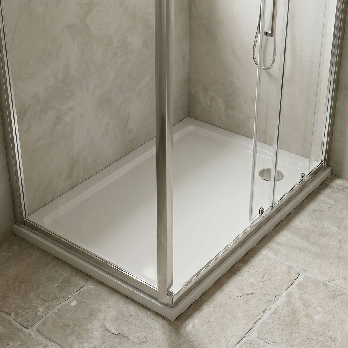 [BETR014] Balterley Shower Tray Modern Rectangular 40mm Profile Slimline, White or Grey - Multiple Sizes Available - Silo