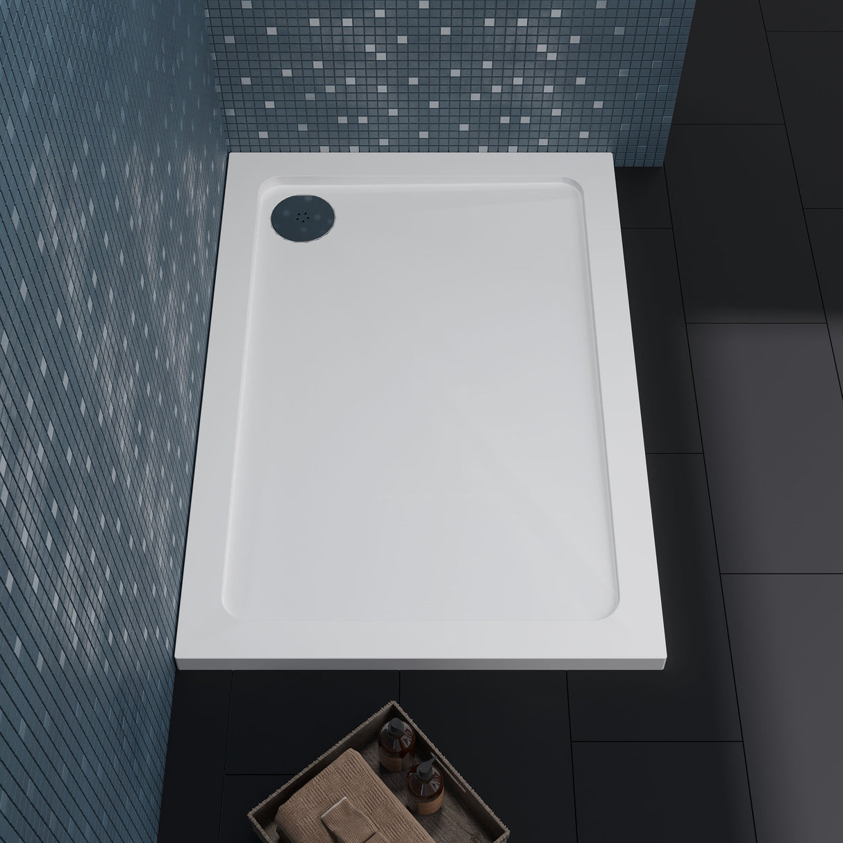[BETR016] Balterley Shower Tray Modern Rectangular 40mm Profile Slimline, White or Grey - Multiple Sizes Available - Lifestyle 2