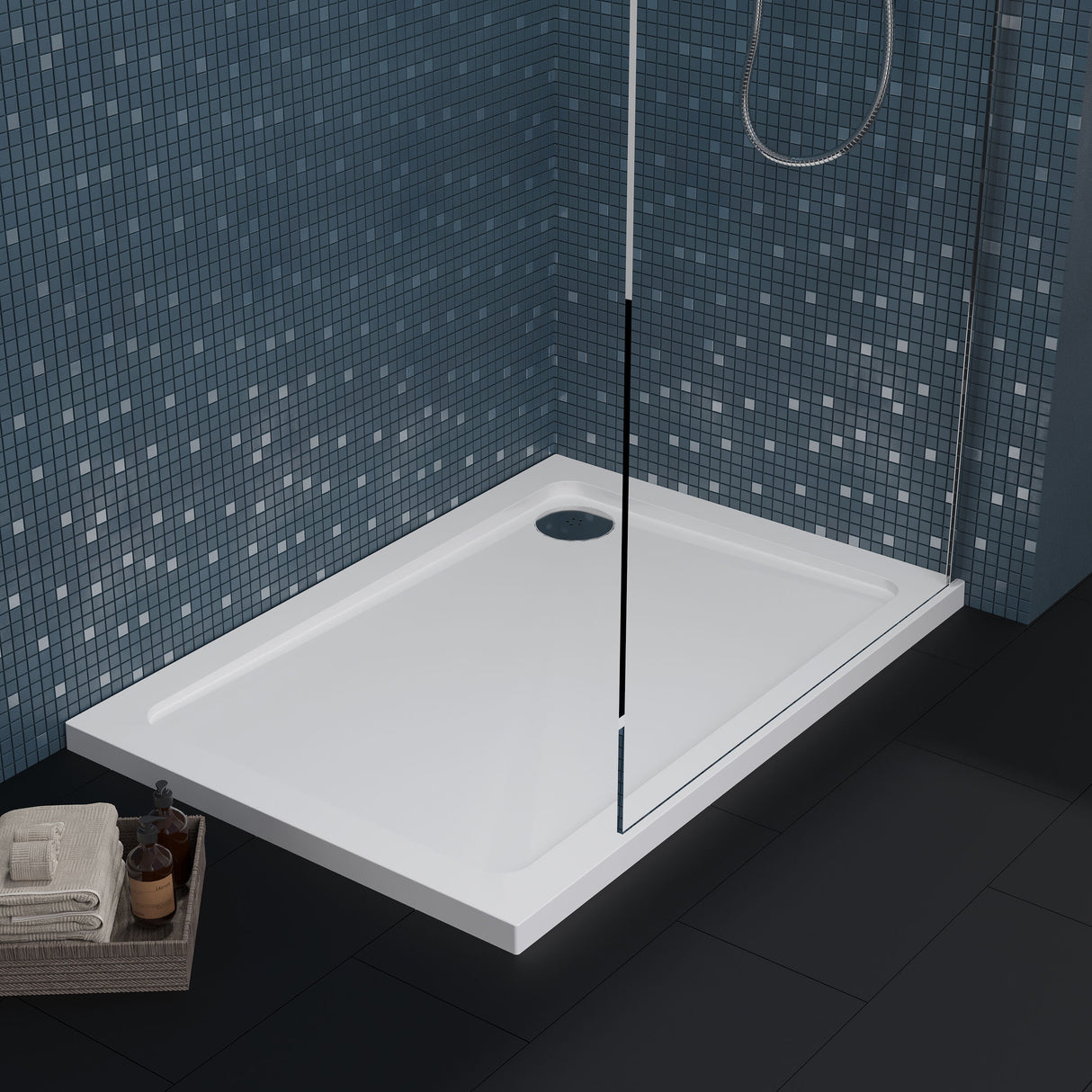 [BETR017] Balterley Shower Tray Modern Rectangular 40mm Profile Slimline, White or Grey - Multiple Sizes Available - Lifestyle 1
