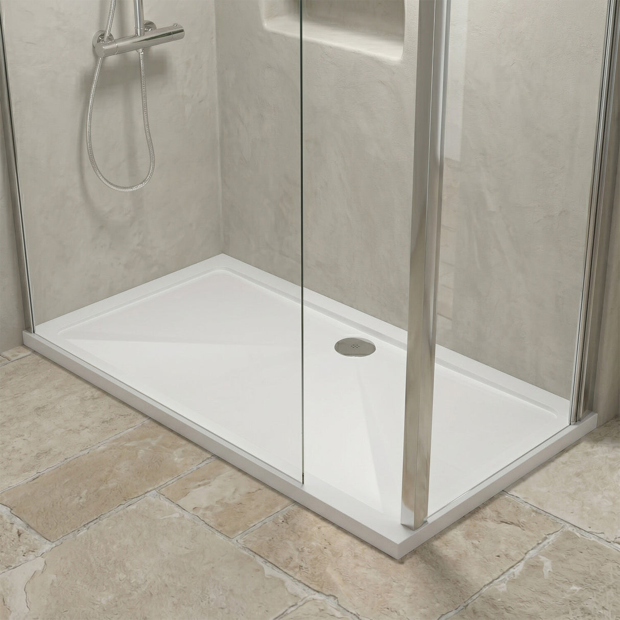 [BETR032] Balterley Shower Tray Modern Rectangular 40mm Profile Slimline, White or Grey - Multiple Sizes Available - Silo