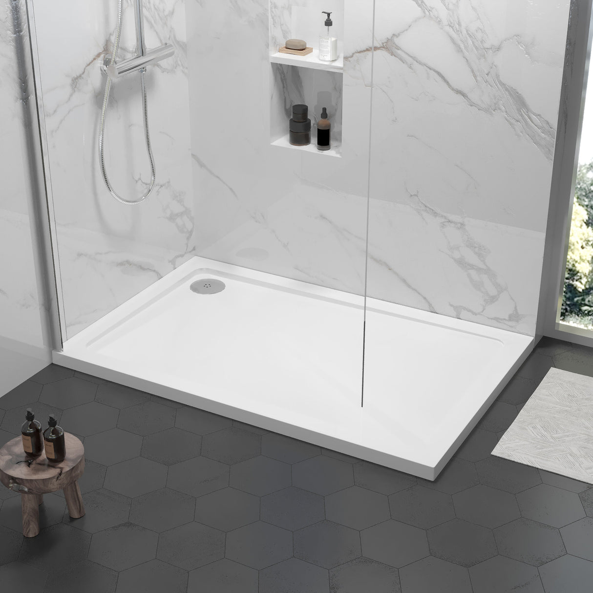 [BETR073] Balterley Shower Tray Modern Rectangular 40mm Profile Slimline, White or Grey - Multiple Sizes Available - Lifestyle 1