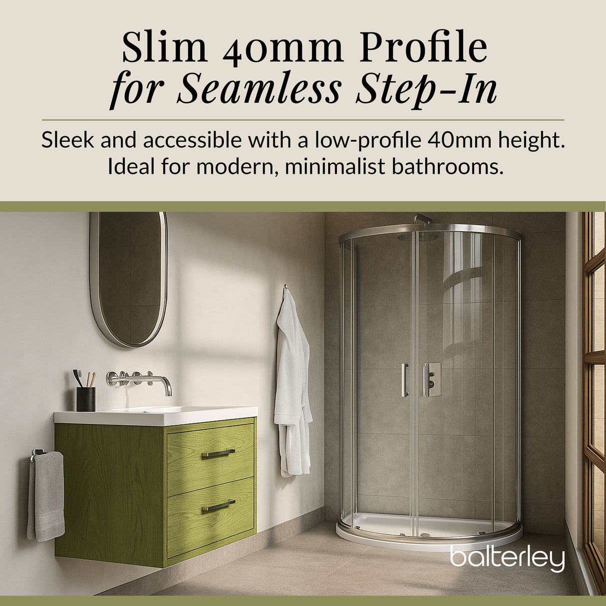 D Shape Shower Tray - 1050mm - Available in White and Slate Grey