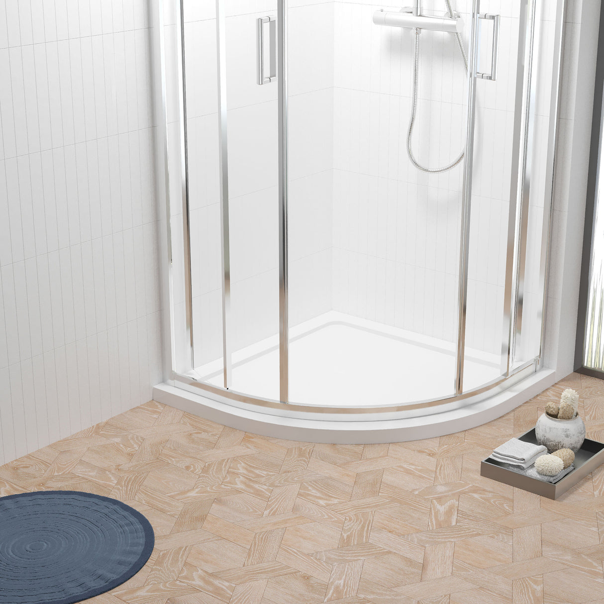 [BETR097] Balterley Shower Tray Quadrant, 40mm Profile Design - Choice of Size and Colour - Lifestyle 1