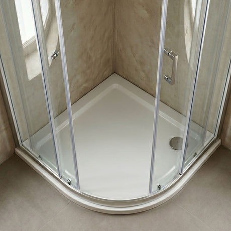 [BETR101] Balterley Shower Tray Modern Offset Quadrant Shower Tray, Left or Right Hand - Choice of Size and Finish - Silo