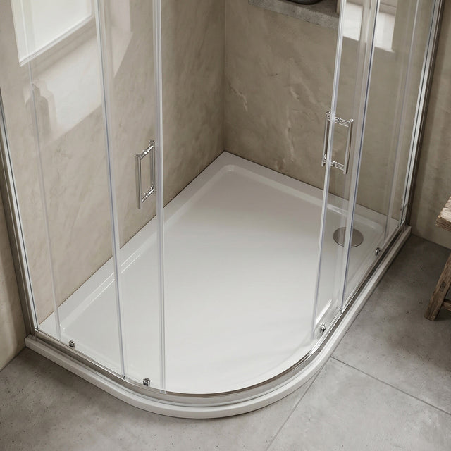 [BETR103] Balterley Shower Tray Modern Offset Quadrant Shower Tray, Left or Right Hand - Choice of Size and Finish - Silo