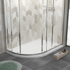 [BETR104] Balterley Shower Tray Modern Offset Quadrant Shower Tray, Left or Right Hand - Choice of Size and Finish - Lifestyle 1