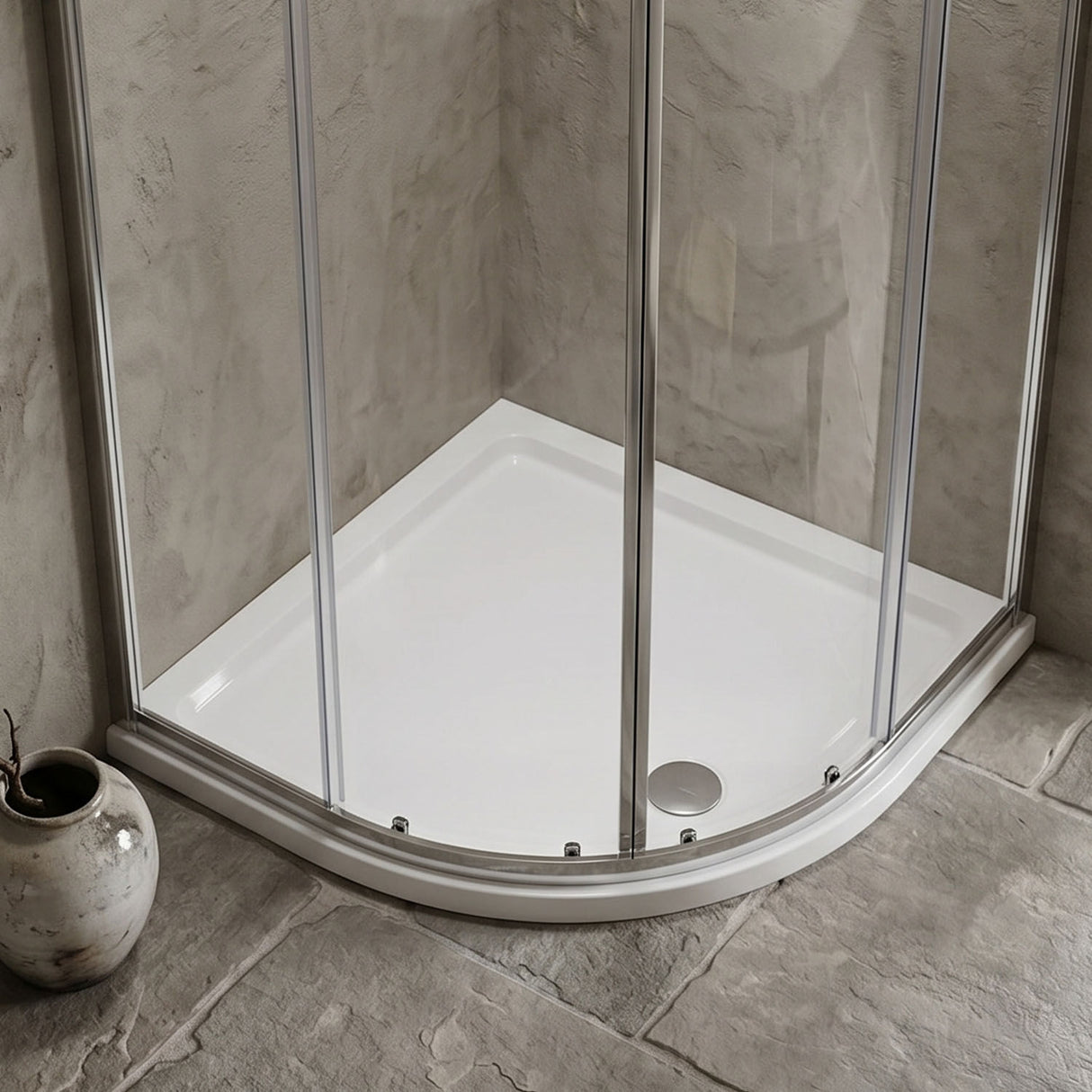 [BETR105] Balterley Shower Tray Quadrant, 40mm Profile Design - Choice of Size and Colour - Silo