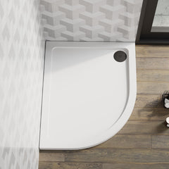 [BETR108] Balterley Shower Tray Modern Offset Quadrant Shower Tray, Left or Right Hand - Choice of Size and Finish - Lifestyle 1