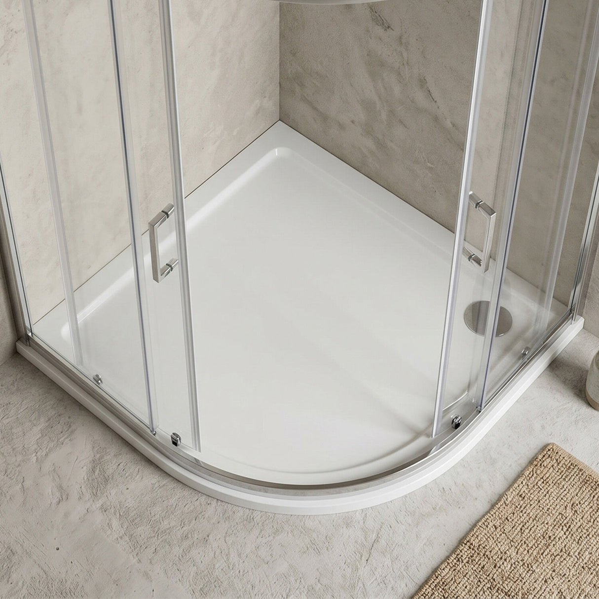 [BETR110] Balterley Shower Tray Modern Offset Quadrant Shower Tray, Left or Right Hand - Choice of Size and Finish - Silo