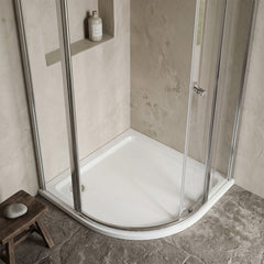 [BETR111] Balterley Shower Tray Modern Offset Quadrant Shower Tray, Left or Right Hand - Choice of Size and Finish - Silo