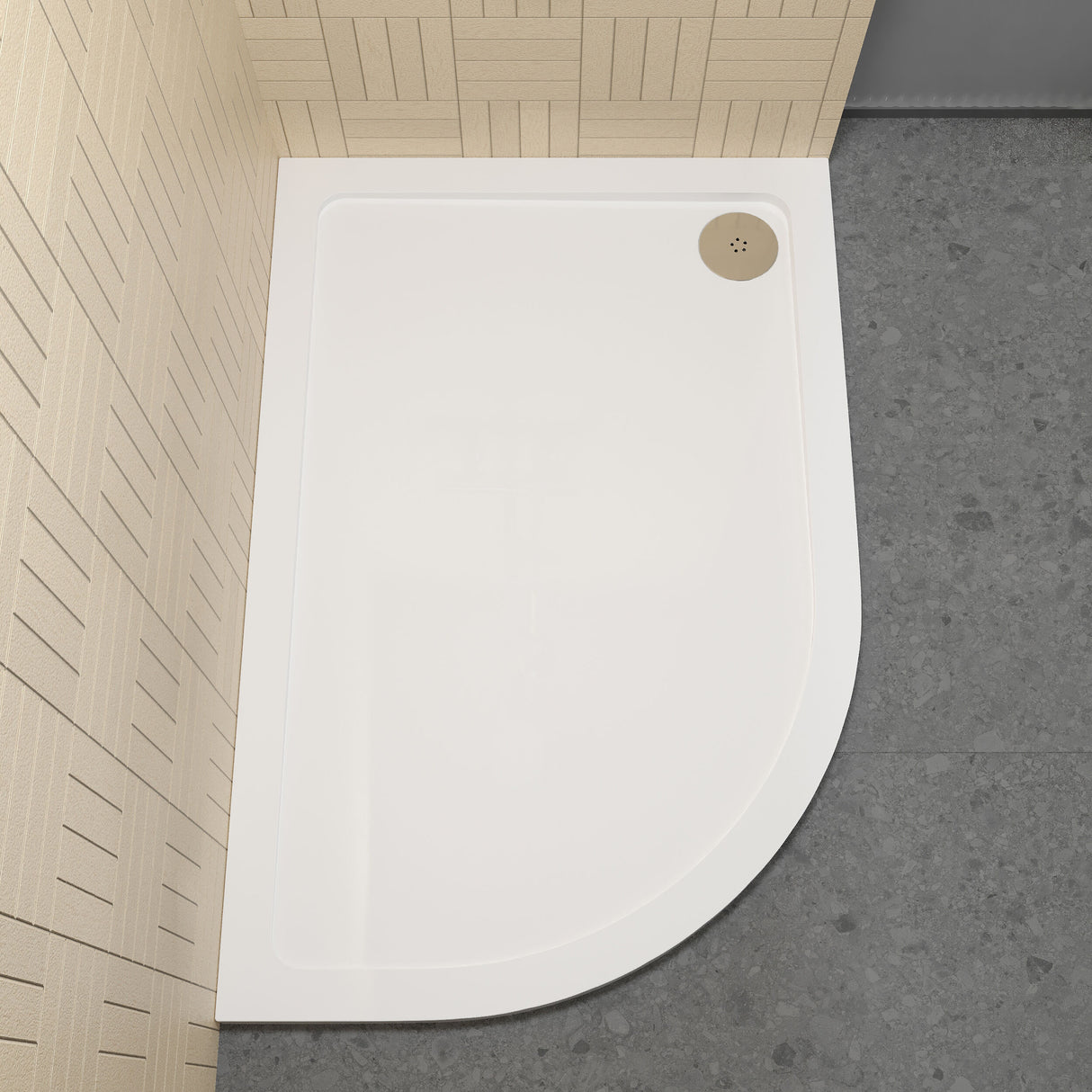 [BETR112] Balterley Shower Tray Modern Offset Quadrant Shower Tray, Left or Right Hand - Choice of Size and Finish - Lifestyle 2
