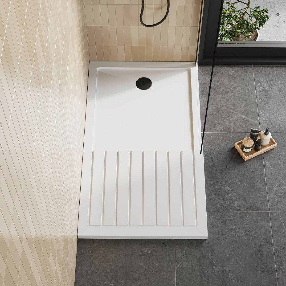 [BETR1480] Premium Walk-In Shower Tray - Choice of Size and Colour - Lifestyle 1