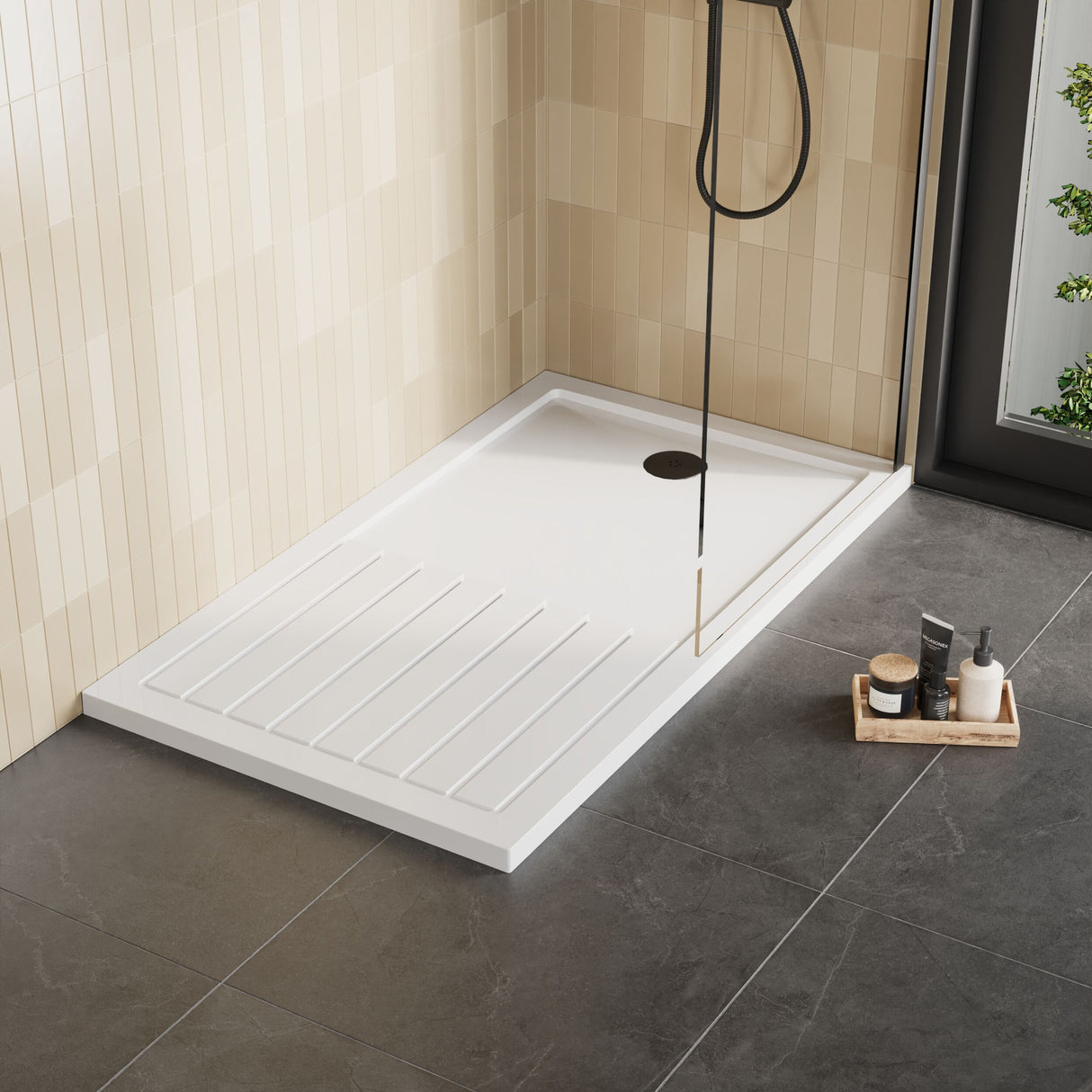 [BETR1480] Premium Walk-In Shower Tray - Choice of Size and Colour - Lifestyle 2