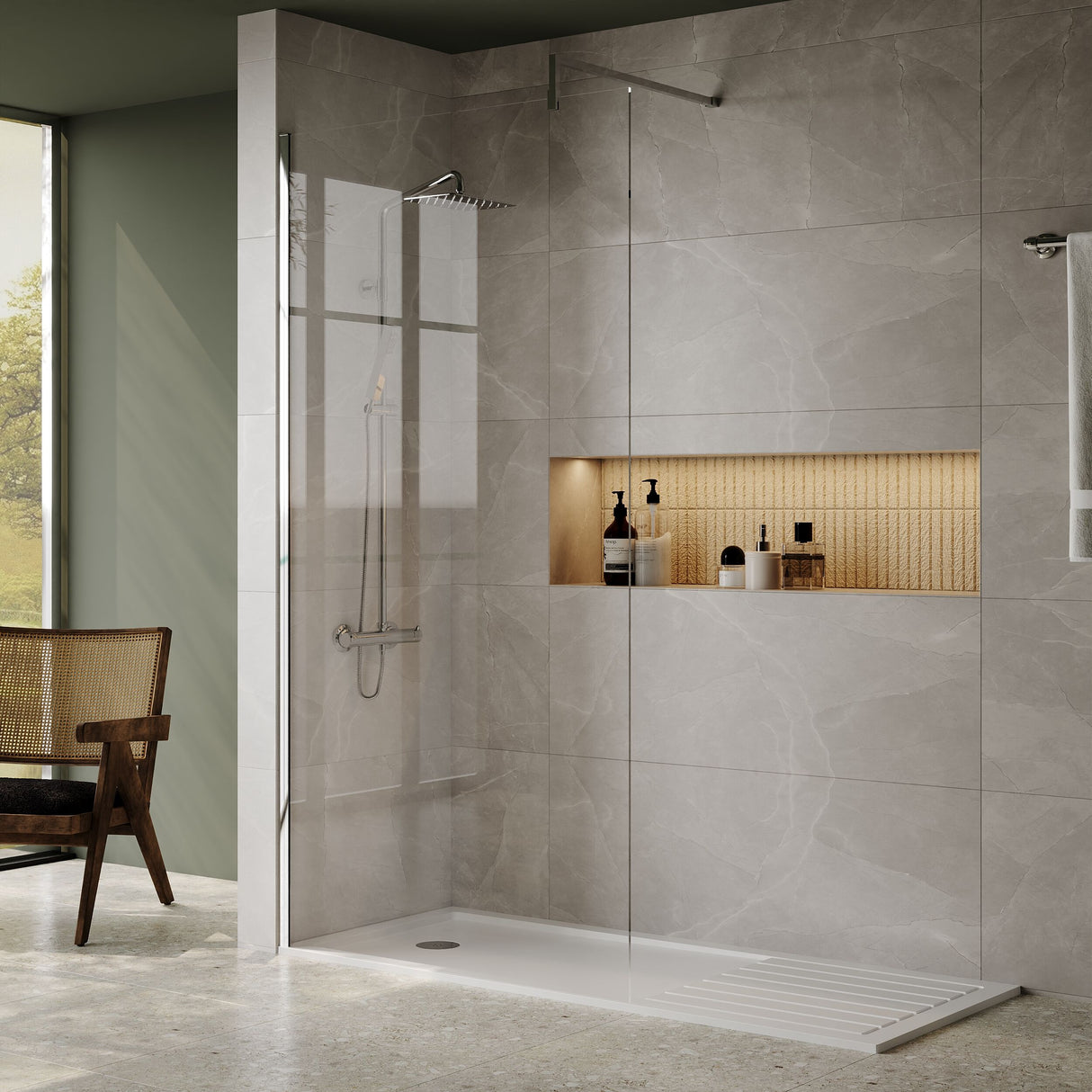 [BETR1770] Premium Walk-In Shower Tray - Choice of Size and Colour - Lifestyle 1