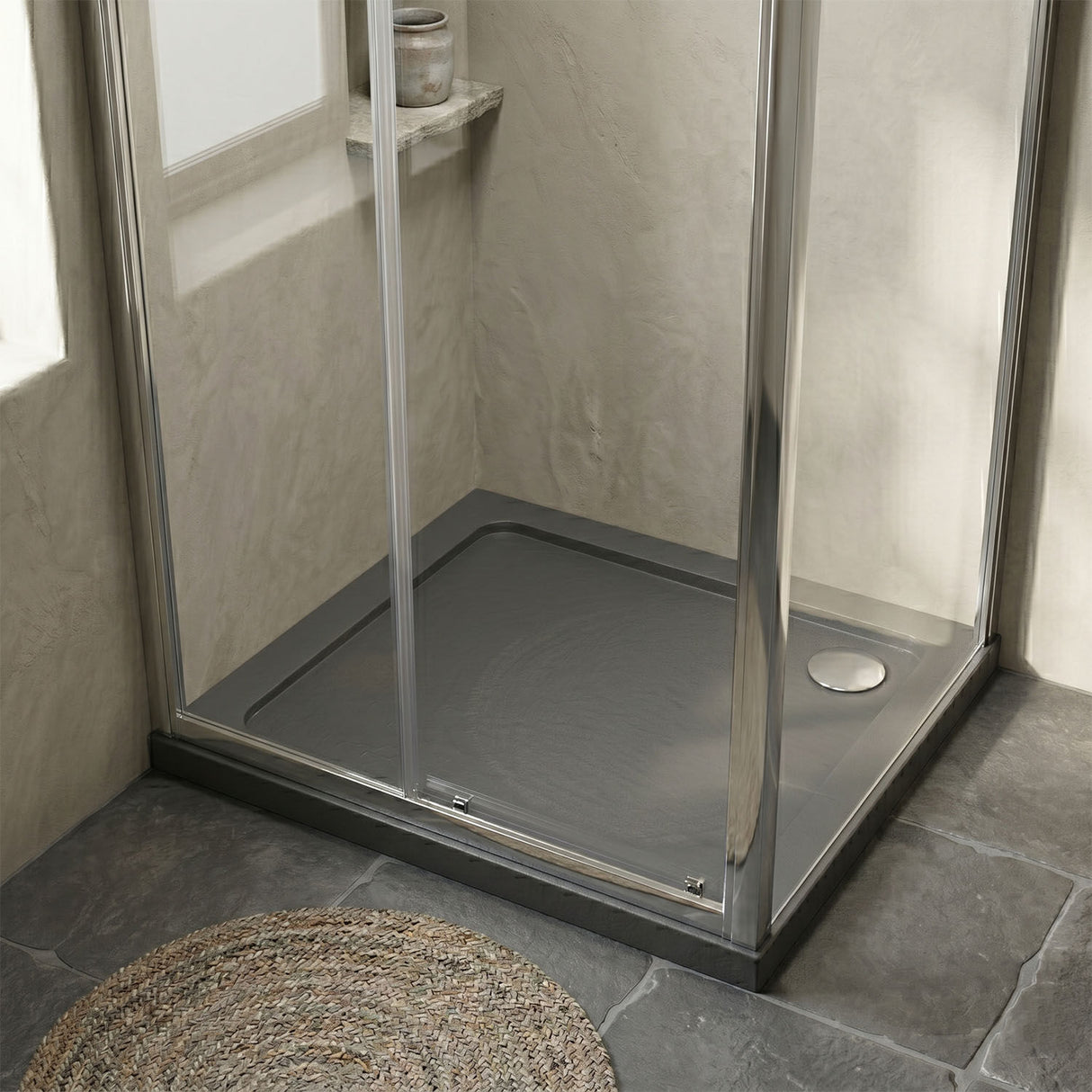 [BETR71002] Balterley Shower Tray Modern Square, 40mm Profile - Choice of Size and Colour - Silo