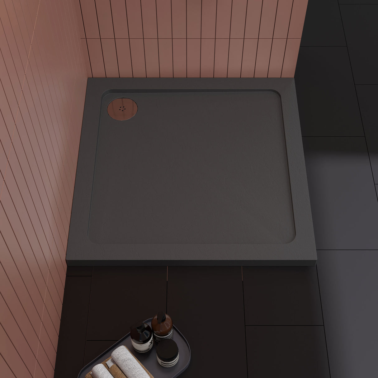 [BETR71006] Balterley Shower Tray Modern Square, 40mm Profile - Choice of Size and Colour - Lifestyle 2
