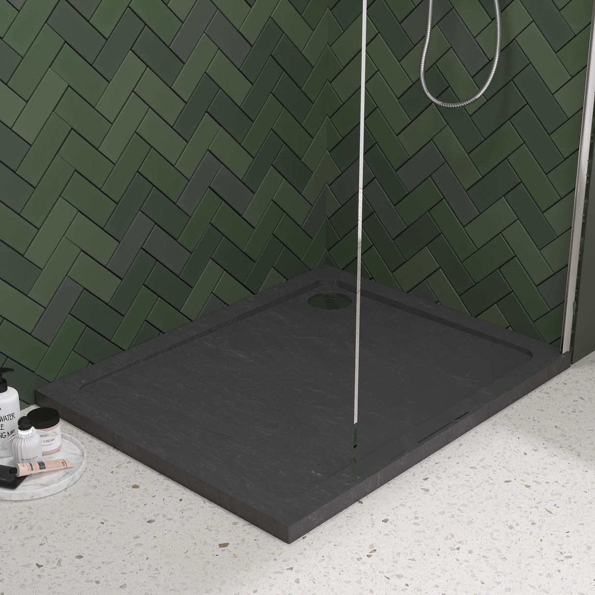 [BETR71013] Balterley Shower Tray Modern Rectangular 40mm Profile Slimline, White or Grey - Multiple Sizes Available - Lifestyle 1