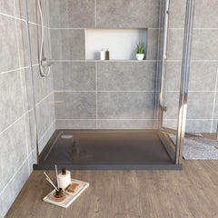 [BETR71018] Balterley Shower Tray Modern Rectangular 40mm Profile Slimline, White or Grey - Multiple Sizes Available - Lifestyle 1