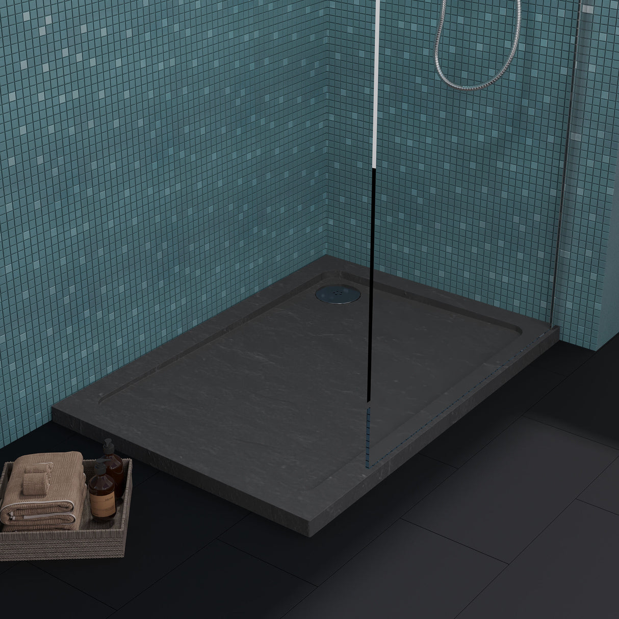 [BETR71021] Balterley Shower Tray Modern Rectangular 40mm Profile Slimline, White or Grey - Multiple Sizes Available - Lifestyle 1