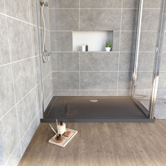 [BETR71028] Balterley Shower Tray Modern Rectangular 40mm Profile Slimline, White or Grey - Multiple Sizes Available - Lifestyle 1