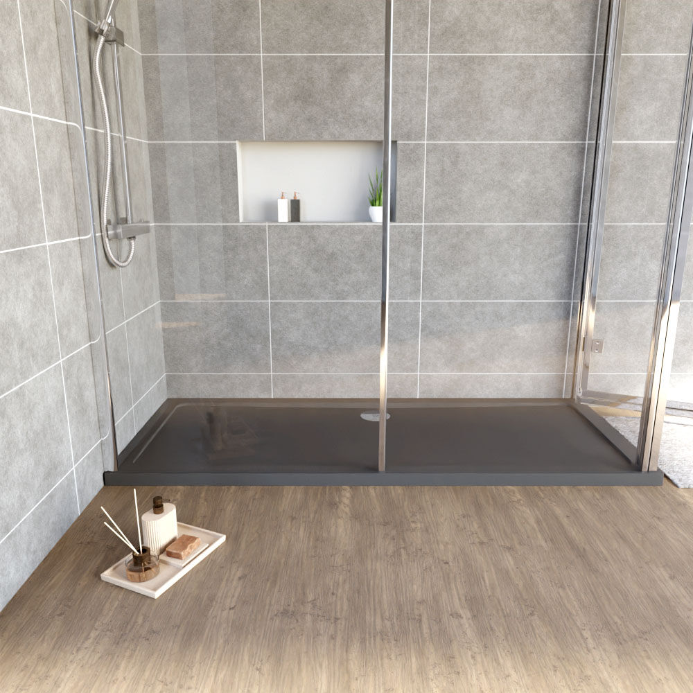 [BETR71061] Balterley Shower Tray Modern Rectangular 40mm Profile Slimline, White or Grey - Multiple Sizes Available - Lifestyle 1