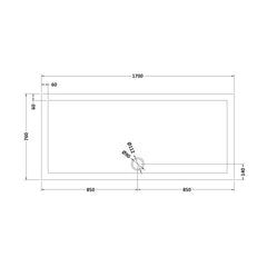 [BETR71062] Balterley Shower Tray Modern Rectangular 40mm Profile Slimline, White or Grey - Multiple Sizes Available - Technical Drawing