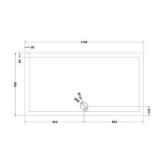 [BETR71064] Balterley Shower Tray Modern Rectangular 40mm Profile Slimline, White or Grey - Multiple Sizes Available - Technical Drawing