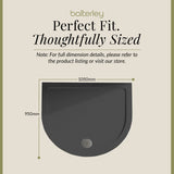 D Shape Shower Tray - 1050mm - Available in White and Slate Grey