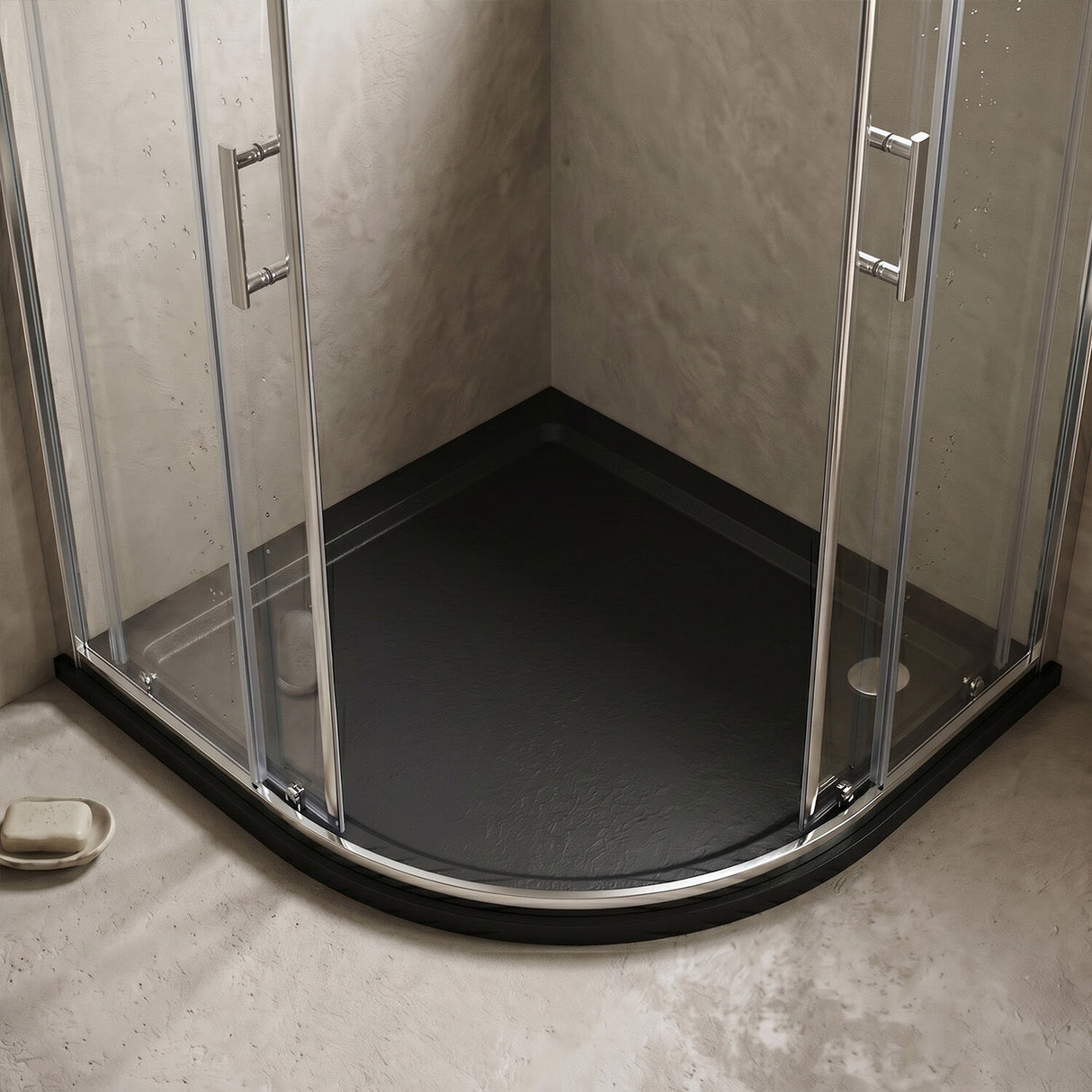 [BETR71103] Balterley Shower Tray Modern Offset Quadrant Shower Tray, Left or Right Hand - Choice of Size and Finish - Silo