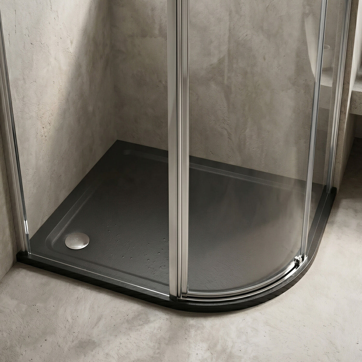 [BETR71104] Balterley Shower Tray Modern Offset Quadrant Shower Tray, Left or Right Hand - Choice of Size and Finish - Silo