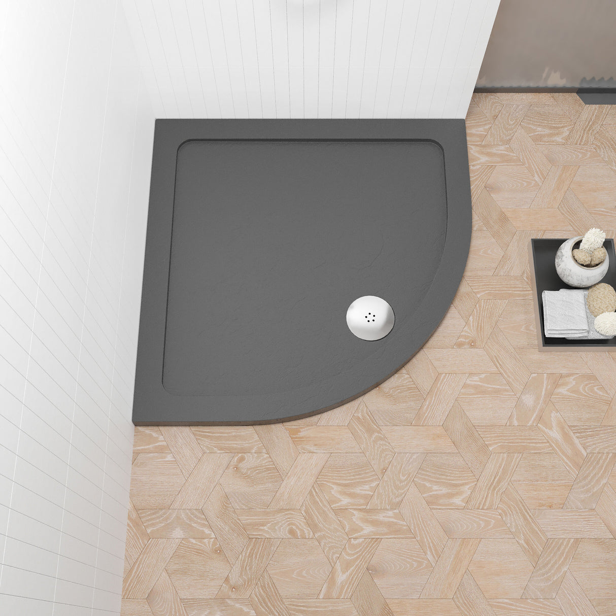 [BETR71105] Balterley Shower Tray Quadrant, 40mm Profile Design - Choice of Size and Colour - Lifestyle 2