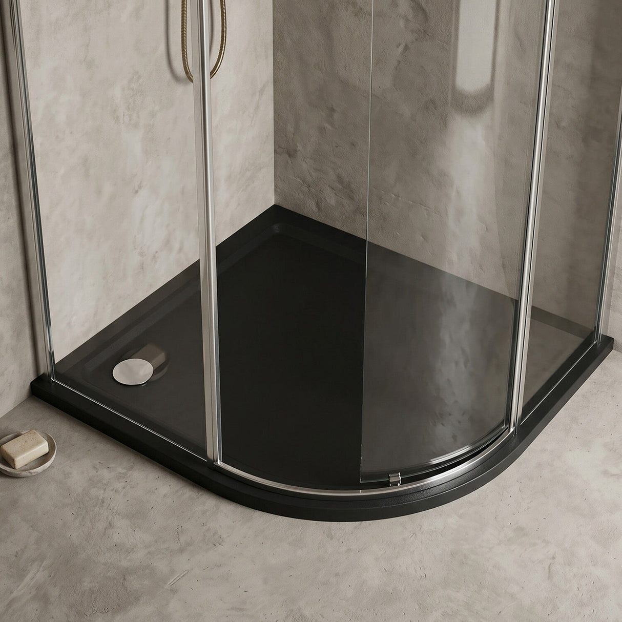 [BETR71109] Balterley Shower Tray Modern Offset Quadrant Shower Tray, Left or Right Hand - Choice of Size and Finish - Silo