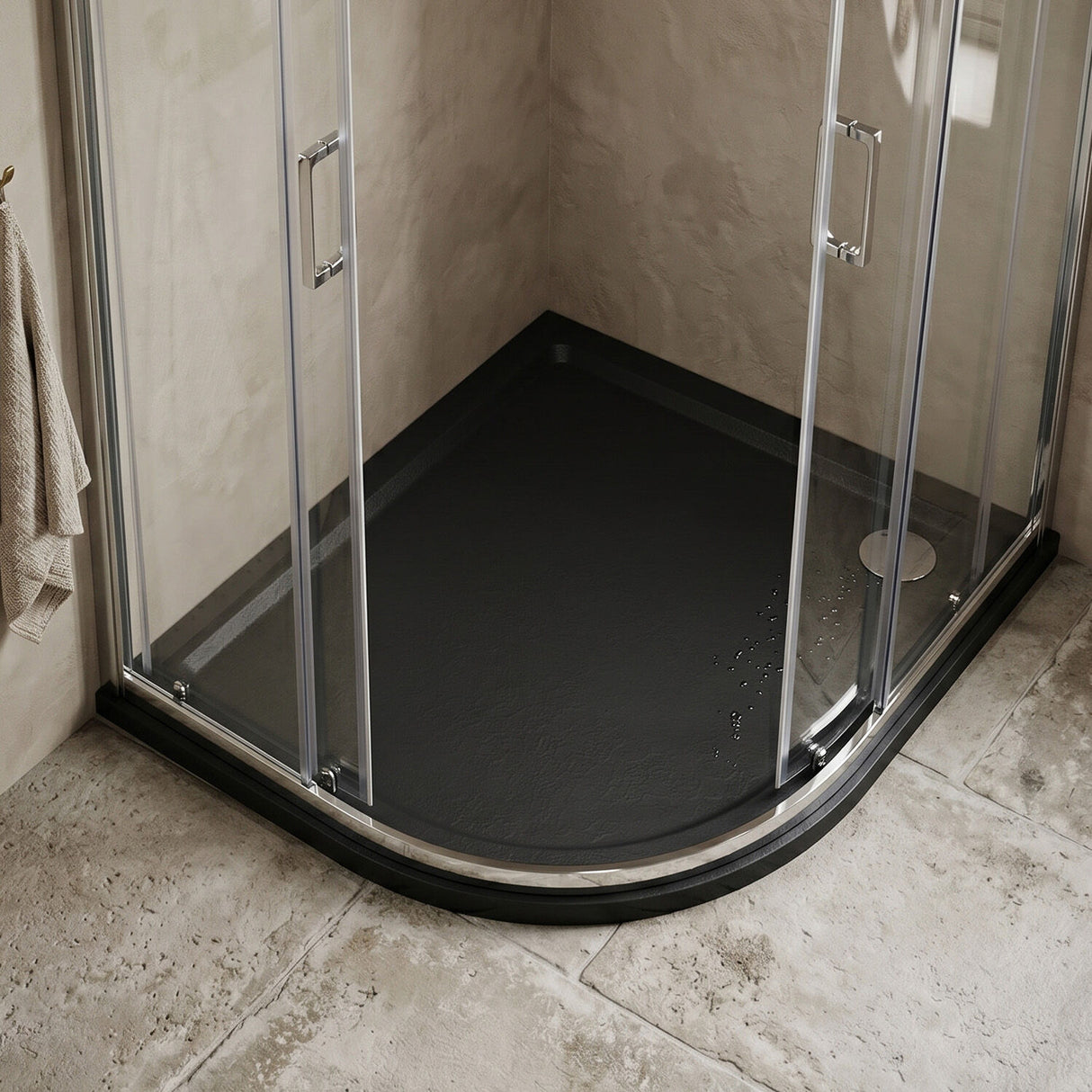 [BETR71110] Balterley Shower Tray Modern Offset Quadrant Shower Tray, Left or Right Hand - Choice of Size and Finish - Silo