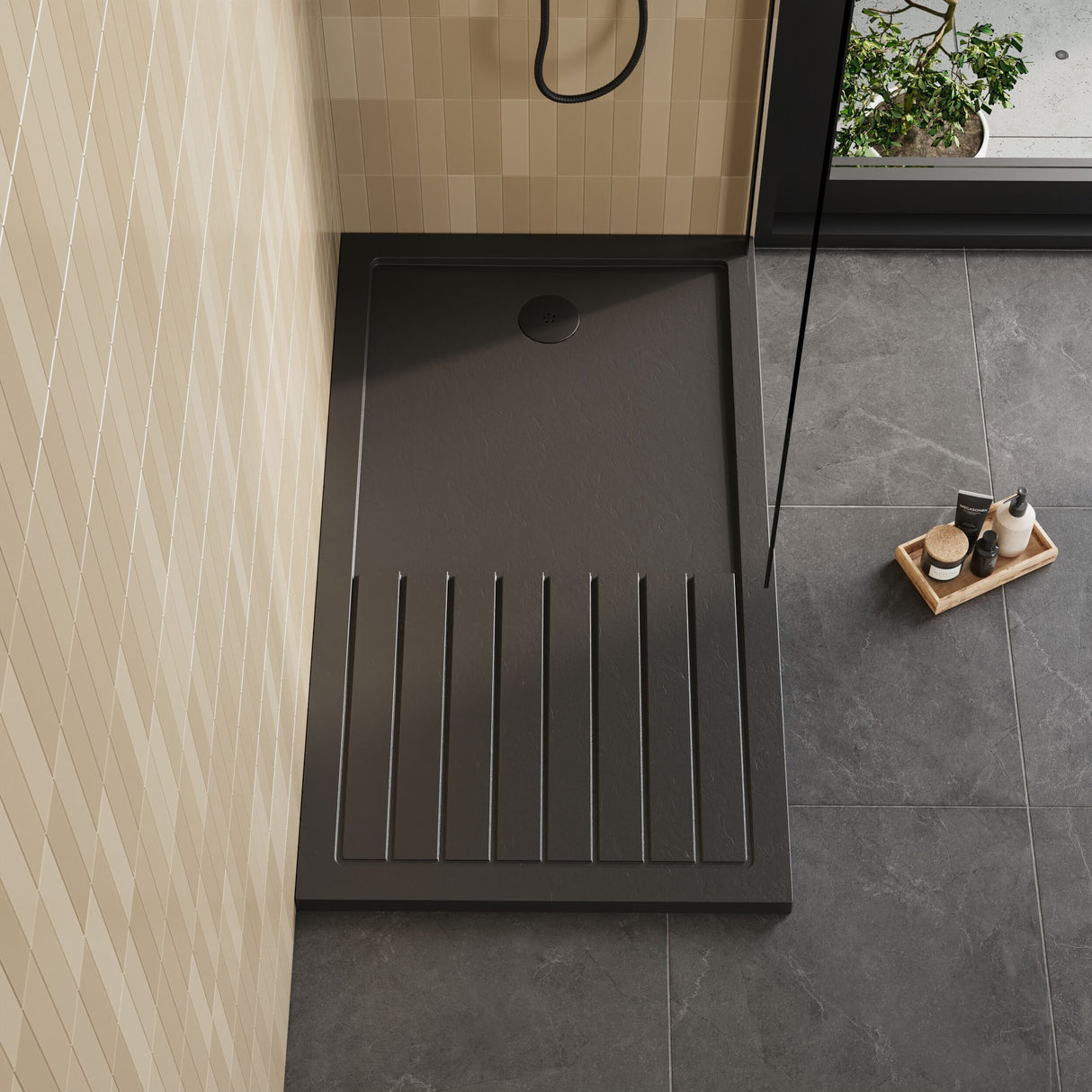[BETR711480] Premium Walk-In Shower Tray - Choice of Size and Colour - Lifestyle 1
