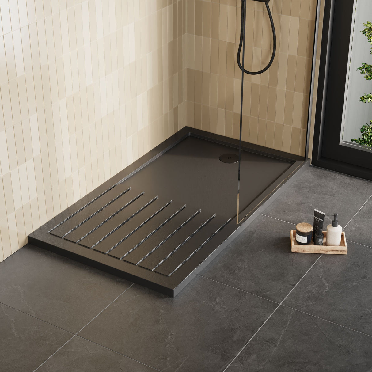 [BETR711480] Premium Walk-In Shower Tray - Choice of Size and Colour - Lifestyle 2