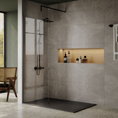 [BETR711490] Premium Walk-In Shower Tray 1400mm x 900mm - Slate Grey - Lifestyle 1