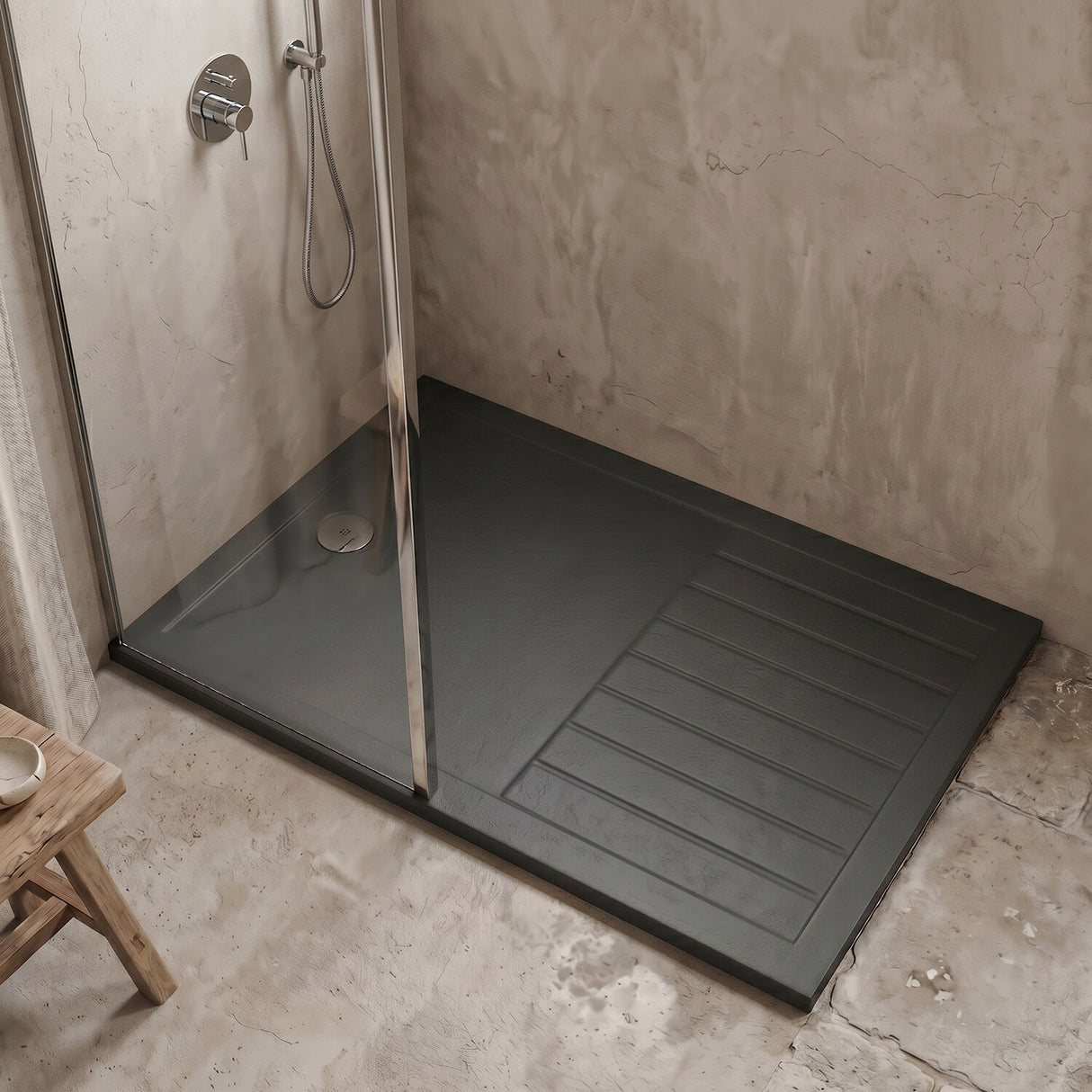 [BETR711680] Premium Walk-In Shower Tray - Choice of Size and Colour - Silo