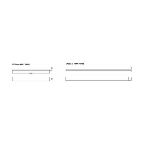 [BETR71C] Shower Tray Leg Set & Plinth Kit - Slate Grey - 1700mm & 1000mm Panel - Technical Drawing