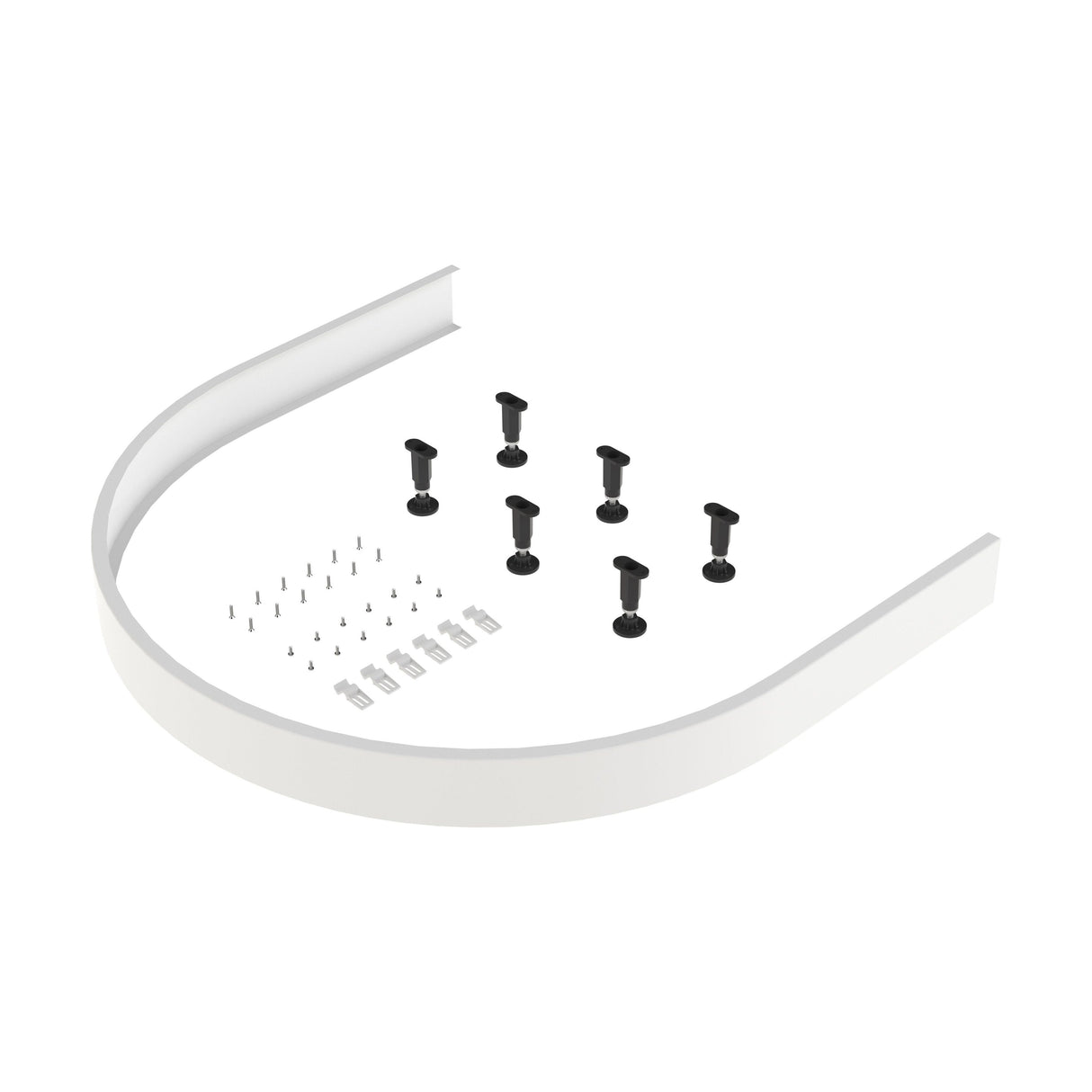 [BETRLEGF] Shower Tray Leg Set & Plinth Kit - White - D Shaped Tray - Cutout